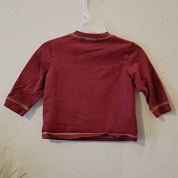 Janie AND JACK MAROON WINTER SNOWSHOE LONG-SLEEVE T-SHIRT, SIZE 12-18 MONTHS - Picture 4 of 6